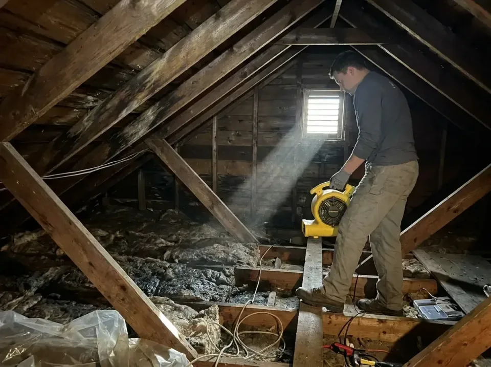 attic-water-damage-drying-proc-007 — frequently asked questions, Emergency Water Extraction & 24/7 Flood Response in Walters…